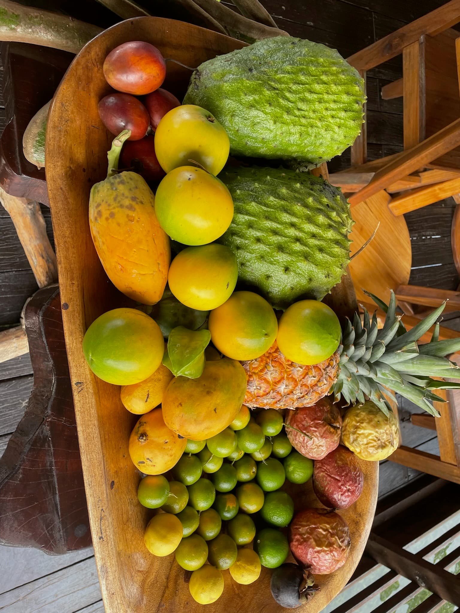 Farm-to-table dining at Blå Bar Restaurant with fresh local ingredients from tropical garden and Dolphin Bay