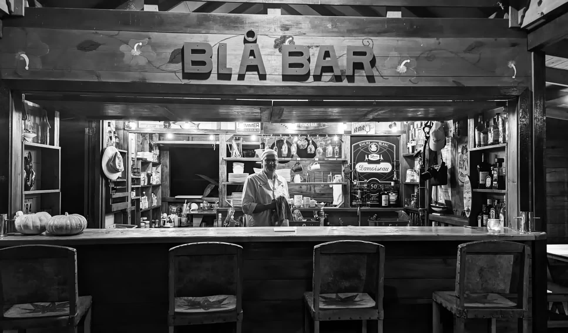 Blå Bar & Restaurant over-the-water dining at Dolphin Blue Paradise, Bocas del Toro - farm-to-table restaurant extending over turquoise Dolphin Bay