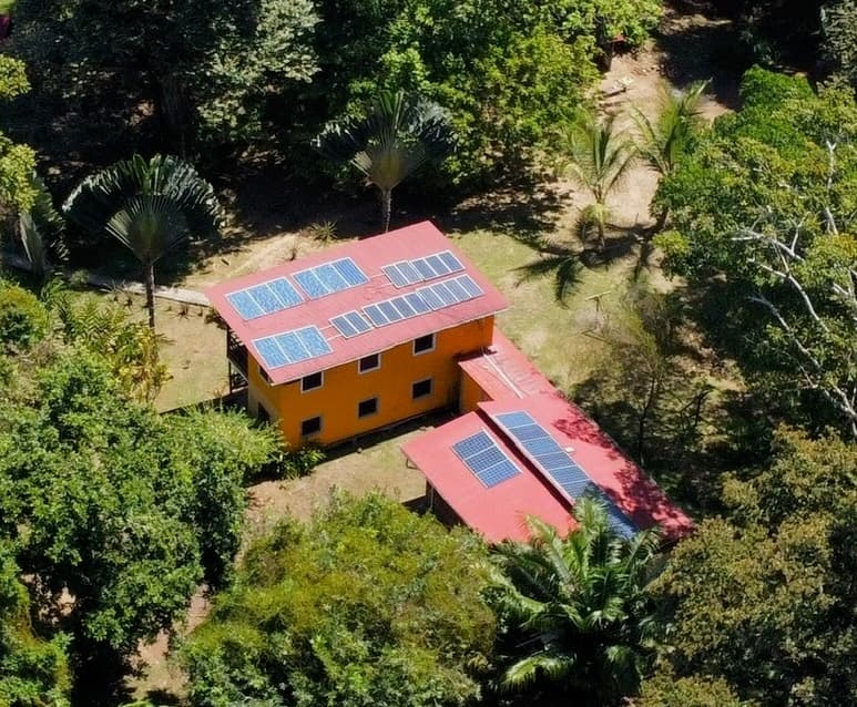 Solar panels powering Dolphin Blue Paradise