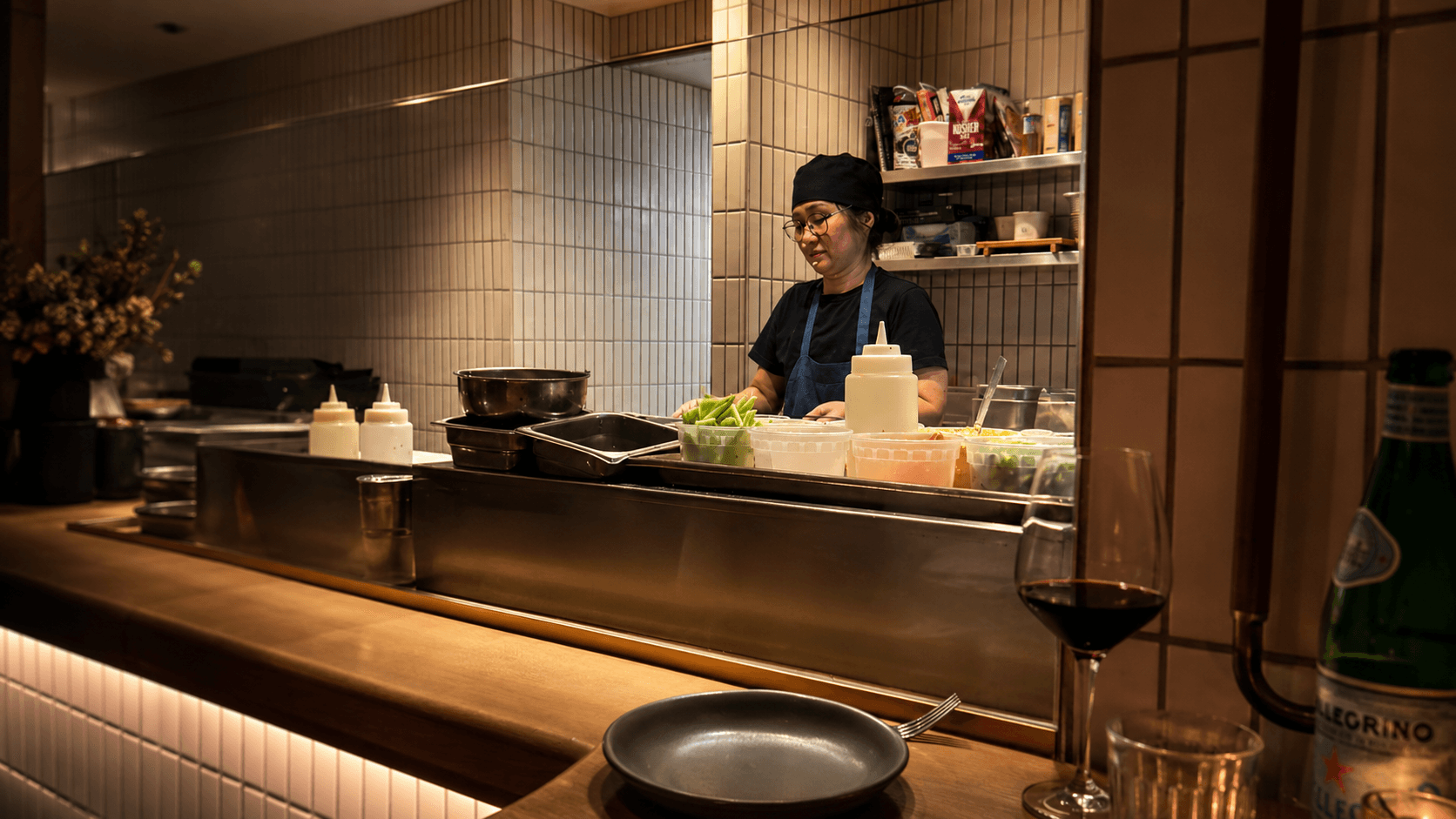 Chef Yuh cooking at Dolphin Blue Paradise