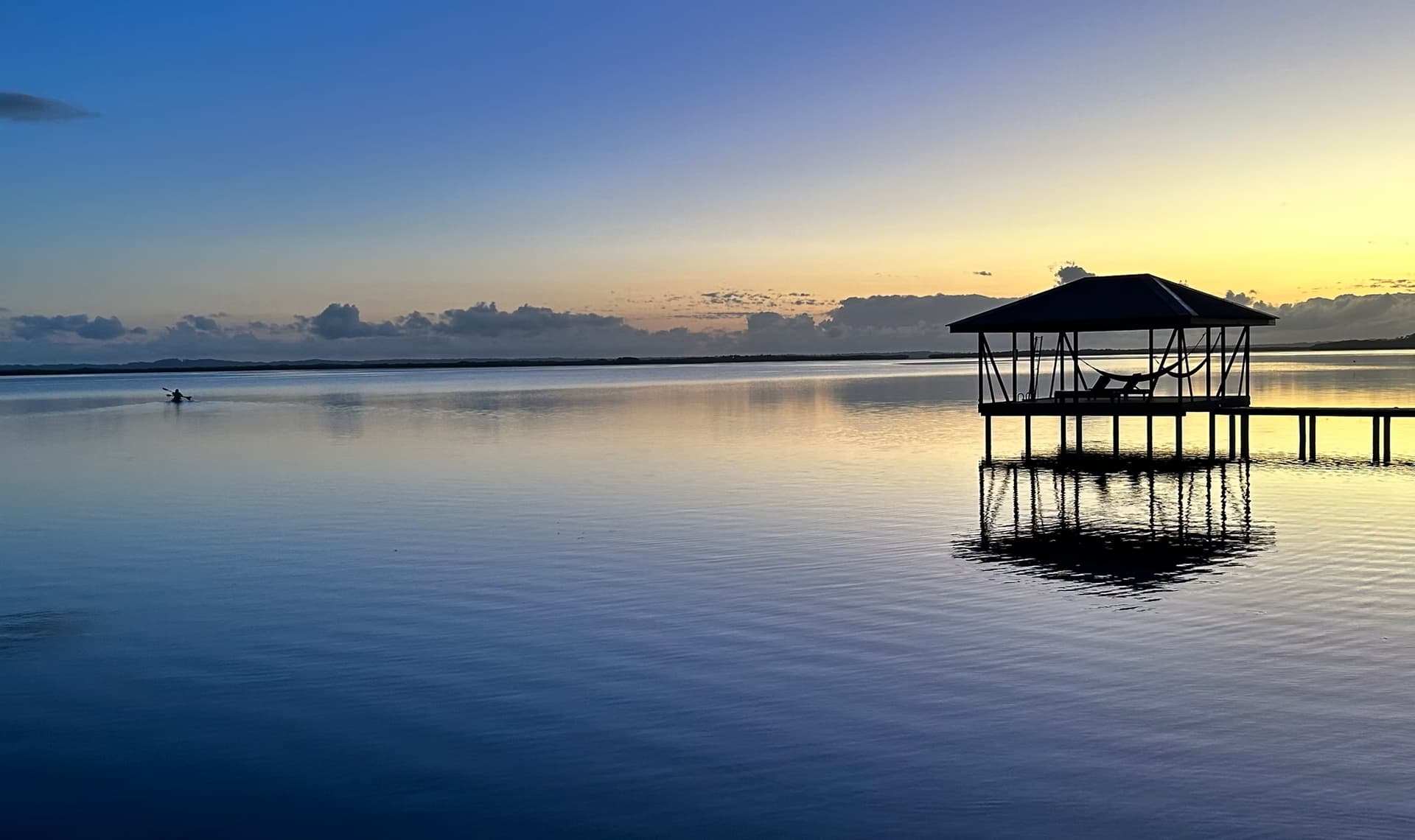 Hammock area at Dolphin Blue Paradise in Bocas del Toro, Panama
