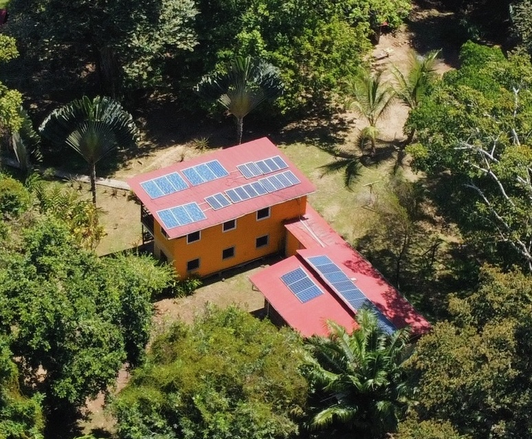 Solar panels powering Dolphin Blue Paradise